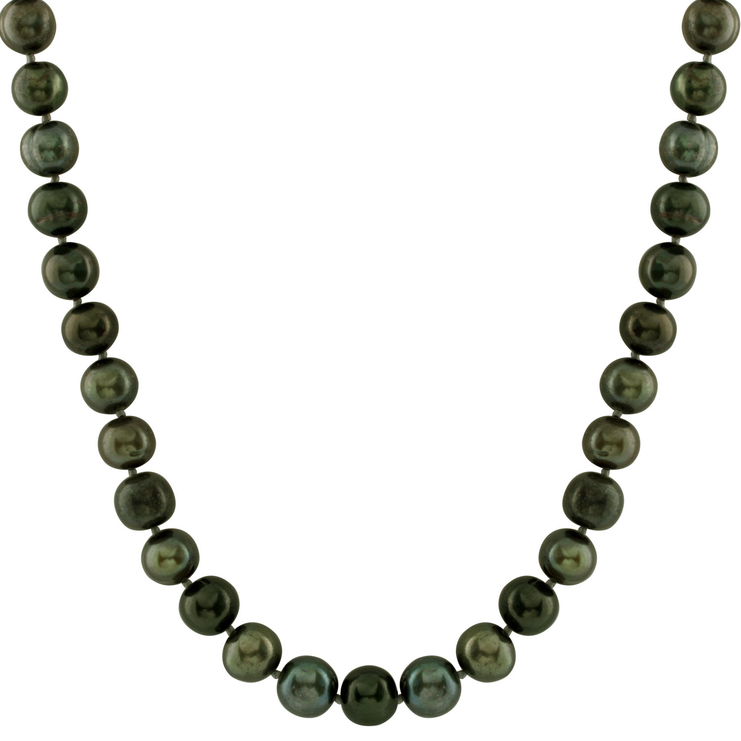 Green freshwater pearl necklace