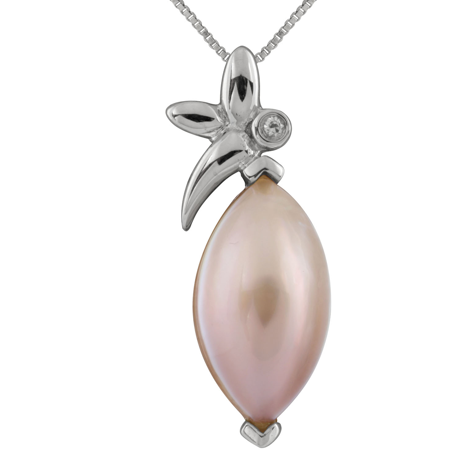 New Sterling Silver pendant with mabe pearl