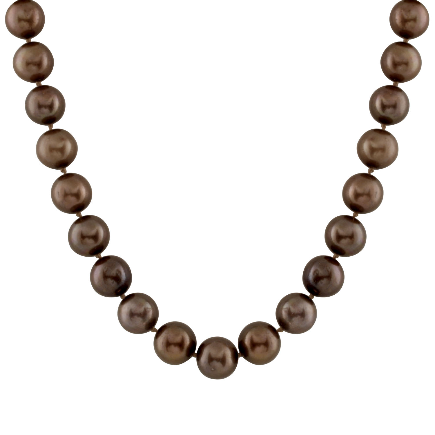 New chocolate necklace with gold clasp.